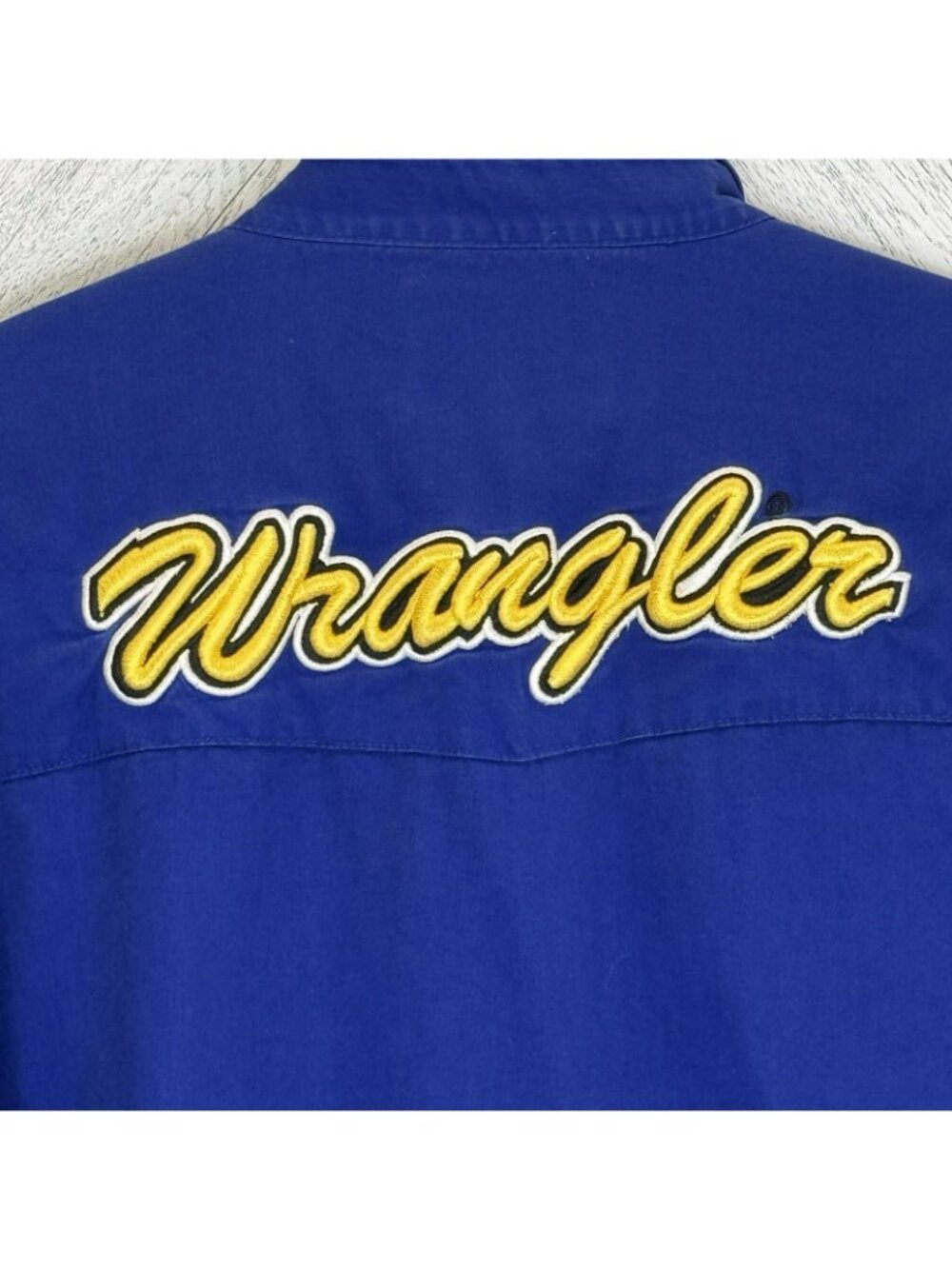 Vintage Wrangler Western Shirt Mens XXL 2XL Blue Yellow Embroidered Cowboy Rodeo - Picture 6 of 6